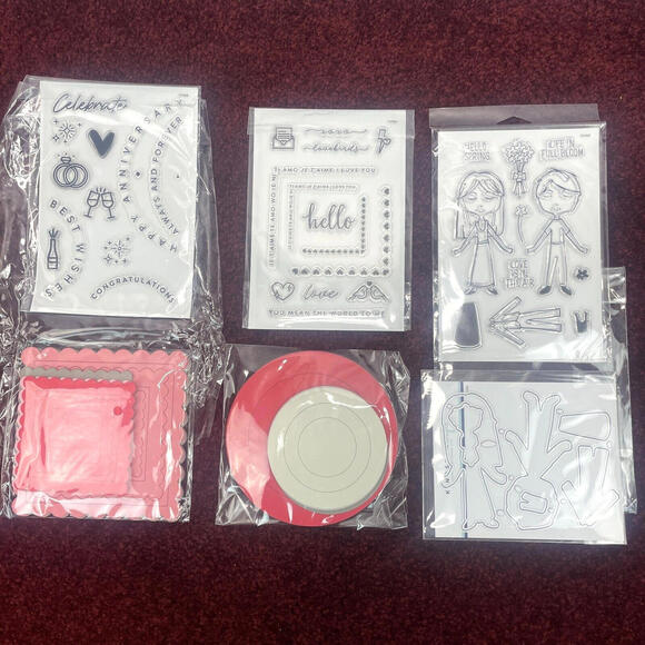 Lot 3 Kingston Crafts Stamps Dies Kits Chipboard Frames Love Paper Dolls Spring - Picture 2 of 9